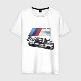 Мужская футболка хлопок с принтом BMW Great Racing Team в Новосибирске, 100% хлопок | прямой крой, круглый вырез горловины, длина до линии бедер, слегка спущенное плечо. | bmw | car | force | germany | motorsport | power | racing | team | автомобиль | автоспорт | бмв | германия | гонка | мощь | сила