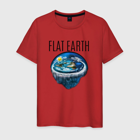 Мужская футболка хлопок с принтом The Flat Earth , 100% хлопок | прямой крой, круглый вырез горловины, длина до линии бедер, слегка спущенное плечо. | the flat earth | гипотеза | плоская земля | полая земля | шарообразная земля