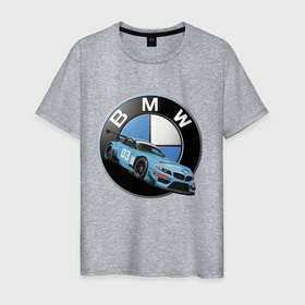 Мужская футболка хлопок с принтом BMW самая престижная марка автомобиля в Новосибирске, 100% хлопок | прямой крой, круглый вырез горловины, длина до линии бедер, слегка спущенное плечо. | Тематика изображения на принте: bmw | car | force | germany | motorsport | power | prestige | racing | team | автомобиль | автоспорт | бмв | германия | гонка | мощь | престиж | сила