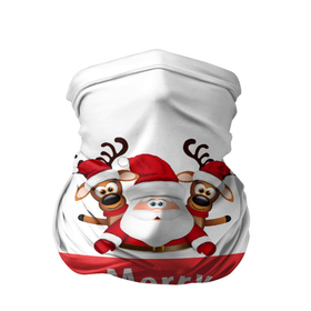 Бандана-труба 3D с принтом Санта с 2 Оленями в Тюмени, 100% полиэстер, ткань с особыми свойствами — Activecool | плотность 150‒180 г/м2; хорошо тянется, но сохраняет форму | christmas | merry christmas | santa claus | дед мороз | ёлка | зима | мороз | новогодние олени | новый год | оленёнок бэмби | оленёнок рудольф | подарок | праздник | рождество | с новым годом | санта клаус