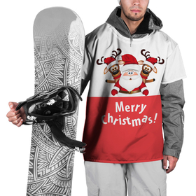 Накидка на куртку 3D с принтом Санта с 2 Оленями в Новосибирске, 100% полиэстер |  | Тематика изображения на принте: christmas | merry christmas | santa claus | дед мороз | ёлка | зима | мороз | новогодние олени | новый год | оленёнок бэмби | оленёнок рудольф | подарок | праздник | рождество | с новым годом | санта клаус