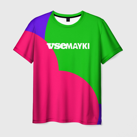 Мужская футболка 3D с принтом VseMayki Logo в Курске, 100% полиэфир | прямой крой, круглый вырез горловины, длина до линии бедер | Тематика изображения на принте: vse mayki | vsemayki | все майки | всемайки | лого | майки