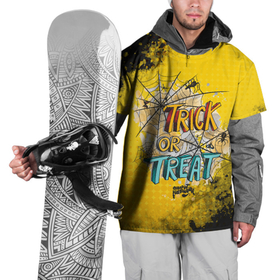 Накидка на куртку 3D с принтом Trick or treat , 100% полиэстер |  | halloween | арт | графика | лого | мистика | надпись | праздник | тыква | ужасы | хэллоуин