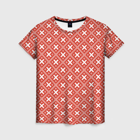 Женская футболка 3D с принтом Обережная Вышивка Засеянное Поле в Тюмени, 100% полиэфир ( синтетическое хлопкоподобное полотно) | прямой крой, круглый вырез горловины, длина до линии бедер | Тематика изображения на принте: 