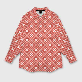 Женская рубашка oversize 3D с принтом Обережная Вышивка Засеянное Поле в Тюмени,  |  | Тематика изображения на принте: 