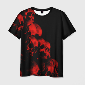 Мужская футболка 3D с принтом Черепа свалка , 100% полиэфир | прямой крой, круглый вырез горловины, длина до линии бедер | halloween | hard metall | metal | metall | rock | skull | альтернатива | череп