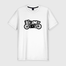 Мужская футболка хлопок Slim с принтом Blink 182 лого в Санкт-Петербурге, 92% хлопок, 8% лайкра | приталенный силуэт, круглый вырез ворота, длина до линии бедра, короткий рукав | Тематика изображения на принте: blink | california | pop | punk | rock | блинк | группа | калифорния | панк | рок