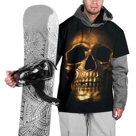 Накидка на куртку 3D с принтом Gold Skull в Белгороде, 100% полиэстер |  | Тематика изображения на принте: gold skull | skull | золотой череп | череп | череп на черном фоне