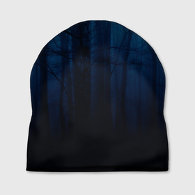 Шапка 3D с принтом Gloomy forest в Курске, 100% полиэстер | универсальный размер, печать по всей поверхности изделия | forest | gloomy forest | halloween | лес | мрачный лес | хэллоуин