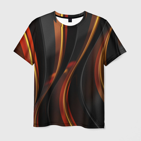 Мужская футболка 3D с принтом Unsplash 3D , 100% полиэфир | прямой крой, круглый вырез горловины, длина до линии бедер | 3d | 3д | unsplash | абстракция | полосы | разноцветный