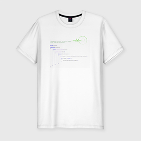 Мужская футболка хлопок Slim с принтом Код Создателя   для программиста , 92% хлопок, 8% лайкра | приталенный силуэт, круглый вырез ворота, длина до линии бедра, короткий рукав | код | код создателя | мир | программист | с надписью | философская
