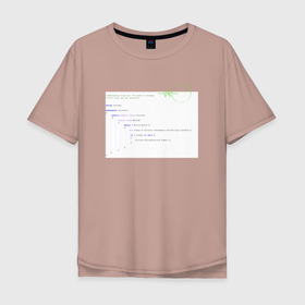 Мужская футболка хлопок Oversize с принтом Код Создателя   для программиста в Екатеринбурге, 100% хлопок | свободный крой, круглый ворот, “спинка” длиннее передней части | код | код создателя | мир | программист | с надписью | философская