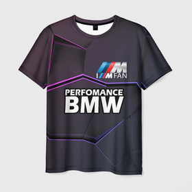 Мужская футболка 3D с принтом BMW Perfomance в Кировске, 100% полиэфир | прямой крой, круглый вырез горловины, длина до линии бедер | bmw | bmw motorsport | автопром | автоспорт | бмв | бумер | бэха | фанат бмв