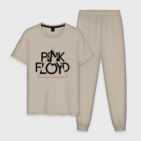 Мужская пижама хлопок с принтом PINK FLOYD LOGO | ПИНК ФЛОЙД в Курске, 100% хлопок | брюки и футболка прямого кроя, без карманов, на брюках мягкая резинка на поясе и по низу штанин
 | pink floyd | артрок | группа | музыка | пинк флойд | прогрессивный рок | протопрог | психоделический рок | рок | рок группа | спейсрок | эйсидрок | экспериментальный рок