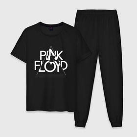 Мужская пижама хлопок с принтом PINK FLOYD LOGO | ПИНК ФЛОЙД ЛОГОТИП в Курске, 100% хлопок | брюки и футболка прямого кроя, без карманов, на брюках мягкая резинка на поясе и по низу штанин
 | pink floyd | артрок | группа | музыка | пинк флойд | прогрессивный рок | протопрог | психоделический рок | рок | рок группа | спейсрок | эйсидрок | экспериментальный рок