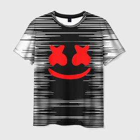 Мужская футболка 3D с принтом MARSHMELLO MELT  МАРШМЕЛЛО, в Кировске, 100% полиэфир | прямой крой, круглый вырез горловины, длина до линии бедер | america | dj | marshmello | usa | америка | маршмелло