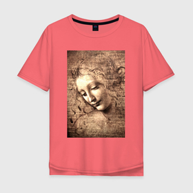 Мужская футболка хлопок Oversize с принтом Леонардо да Винчи 