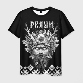 Мужская футболка 3D с принтом Славянский бог Перун в Санкт-Петербурге, 100% полиэфир | прямой крой, круглый вырез горловины, длина до линии бедер | бог | перун | русь | символ | славяне | славянское | язычество