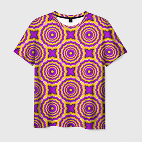 Мужская футболка 3D с принтом желтые и пурпурные цветы в Санкт-Петербурге, 100% полиэфир | прямой крой, круглый вырез горловины, длина до линии бедер | аум | будда | воображение | галлюцинация | глюки | зазеркалье | игра ума | иллюзии | индиго | лотос | майя | мантра | медитация | мираж | нирвана | обман зрения | ом | оптические иллюзии | просветление