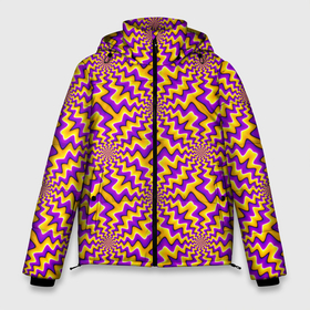 Мужская зимняя куртка 3D с принтом Желто фиолетовая иллюзия в Петрозаводске, верх — 100% полиэстер; подкладка — 100% полиэстер; утеплитель — 100% полиэстер | длина ниже бедра, свободный силуэт Оверсайз. Есть воротник-стойка, отстегивающийся капюшон и ветрозащитная планка. 

Боковые карманы с листочкой на кнопках и внутренний карман на молнии. | абстракция | аум | галлюцинация | зазеркалье | игра ума | иллюзии | индиго | майя | мантра | медитация | мираж | неон | нирвана | обман зрения | ом | оптические иллюзии | просветление | психоделика