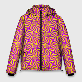 Мужская зимняя куртка 3D с принтом Желто Фиолетовая иллюзия вращения в Новосибирске, верх — 100% полиэстер; подкладка — 100% полиэстер; утеплитель — 100% полиэстер | длина ниже бедра, свободный силуэт Оверсайз. Есть воротник-стойка, отстегивающийся капюшон и ветрозащитная планка. 

Боковые карманы с листочкой на кнопках и внутренний карман на молнии. | абстракция | аум | галлюцинация | зазеркалье | игра ума | иллюзии | индиго | майя | мантра | медитация | мираж | неон | нирвана | обман зрения | ом | оптические иллюзии | просветление | психоделика