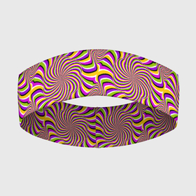 Повязка на голову 3D с принтом Желто фиолетовая иллюзия вращения ,  |  | абстракция | аум | галлюцинация | зазеркалье | игра ума | иллюзии | индиго | майя | мантра | медитация | мираж | неон | нирвана | обман зрения | ом | оптические иллюзии | просветление | психоделика