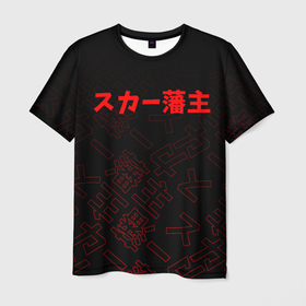 Мужская футболка 3D с принтом SCARLXRD RED JAPAN STYLE в Кировске, 100% полиэфир | прямой крой, круглый вырез горловины, длина до линии бедер | hip hop | japan | listhrop | rap | scarlord | scarlxrd | британия | дрилл | иероглифы | листроп | мариус листроп | реп | рэп | рэп метал | скарлорд | трэп | трэп метал | хип хоп | япония