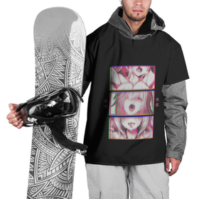 Накидка на куртку 3D с принтом Ahegao девушка , 100% полиэстер |  | Тематика изображения на принте: ahegao | ахегао | девушка | розовый