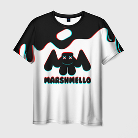 Мужская футболка 3D с принтом MARSHMELLO MELT: МАРШМЕЛЛО , 100% полиэфир | прямой крой, круглый вырез горловины, длина до линии бедер | Тематика изображения на принте: america | dj | halloween | marshmello | marshmello halloween | usa | америка | маршмелло | маршмелло хеллоуин | хеллоуин