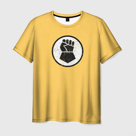Мужская футболка 3D с принтом Имперские кулаки (цвет легиона 7) в Белгороде, 100% полиэфир | прямой крой, круглый вырез горловины, длина до линии бедер | 7 legion | 7 легион | astartes | imperial fists | rogal dorn | space marine | waha | warhammer | астартес | вархаммер | ваха | имперские кулаки | космодесант | рогал дорн