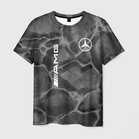 Мужская футболка 3D с принтом [Mercedes Benz] Трещины в асфальте в Белгороде, 100% полиэфир | прямой крой, круглый вырез горловины, длина до линии бедер | amg | mercedes | mercedesamg gt | sport | амг | мерседес | мерседесбенц амг | спорт