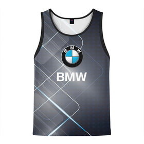 Мужская майка 3D с принтом [BMW] Logo в Санкт-Петербурге, 100% полиэстер | круглая горловина, приталенный силуэт, длина до линии бедра. Пройма и горловина окантованы тонкой бейкой | Тематика изображения на принте: bmw | bmw performance | m | motorsport | performance | бмв | моторспорт