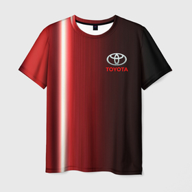 Мужская футболка 3D с принтом [Toyota] В полоску в Екатеринбурге, 100% полиэфир | прямой крой, круглый вырез горловины, длина до линии бедер | auto | sport | toyota | авто | автомобиль | бренд | спорт | тойота