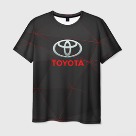 Мужская футболка 3D с принтом [Toyota] Тонкие линии неона , 100% полиэфир | прямой крой, круглый вырез горловины, длина до линии бедер | Тематика изображения на принте: auto | sport | toyota | авто | автомобиль | бренд | спорт | тойота