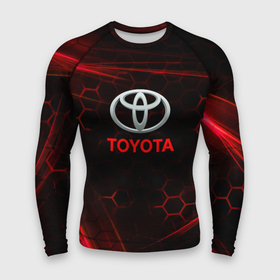 Мужской рашгард 3D с принтом [Toyota] Неоновые соты в городе Новоалтайск,  |  | auto | sport | toyota | авто | автомобиль | бренд | спорт | тойота