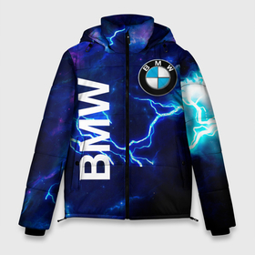 Мужская зимняя куртка 3D с принтом [BMW] Синяя молния в Тюмени, верх — 100% полиэстер; подкладка — 100% полиэстер; утеплитель — 100% полиэстер | длина ниже бедра, свободный силуэт Оверсайз. Есть воротник-стойка, отстегивающийся капюшон и ветрозащитная планка. 

Боковые карманы с листочкой на кнопках и внутренний карман на молнии. | Тематика изображения на принте: bmw | bmw performance | m | motorsport | performance | бмв | моторспорт