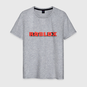 Мужская футболка хлопок с принтом Roblox logo red роблокс логотип красный в Тюмени, 100% хлопок | прямой крой, круглый вырез горловины, длина до линии бедер, слегка спущенное плечо. | Тематика изображения на принте: game | logo | red | roblox | игра | красный | лого роблокс | логотип | онлайн игра | онлайн игры | роблокс