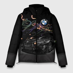 Мужская зимняя куртка 3D с принтом Бэха в ночном городе в Екатеринбурге, верх — 100% полиэстер; подкладка — 100% полиэстер; утеплитель — 100% полиэстер | длина ниже бедра, свободный силуэт Оверсайз. Есть воротник-стойка, отстегивающийся капюшон и ветрозащитная планка. 

Боковые карманы с листочкой на кнопках и внутренний карман на молнии. | Тематика изображения на принте: bmw | car | germany | night | prestige | автомобиль | бмв | бэха | германия | ночь | огни | престиж