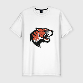 Мужская футболка хлопок Slim с принтом Tiger Mood в Екатеринбурге, 92% хлопок, 8% лайкра | приталенный силуэт, круглый вырез ворота, длина до линии бедра, короткий рукав | 2022 | animal | cat | lion | tiger | год тигра | животные | зверь | зубы | кот | кошка | лев | охотник | полосатый | природа | тигр | тигренок | тигрица | хищник
