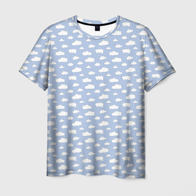 Мужская футболка 3D с принтом Принт с облаками в Санкт-Петербурге, 100% полиэфир | прямой крой, круглый вырез горловины, длина до линии бедер | детский | забавный | милый | облака | пижамный | тучки