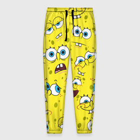 Мужские брюки 3D с принтом Губка Боб   SpongeBob pattern в Екатеринбурге, 100% полиэстер | манжеты по низу, эластичный пояс регулируется шнурком, по бокам два кармана без застежек, внутренняя часть кармана из мелкой сетки | sponge bob | spongebob | губка боб | квадратные штаны | сквэр пэнтс | спанч боб