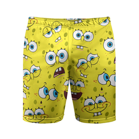 Мужские шорты спортивные с принтом Губка Боб   SpongeBob pattern в Кировске,  |  | Тематика изображения на принте: sponge bob | spongebob | губка боб | квадратные штаны | сквэр пэнтс | спанч боб