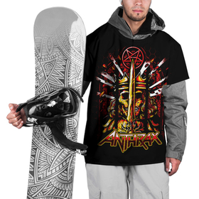 Накидка на куртку 3D с принтом Anthrax   For All Kings в Новосибирске, 100% полиэстер |  | anthrax | for all kings | антракс | грувметал | группы | метал | музыка | рок | трэшметал