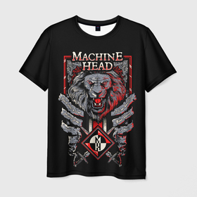 Мужская футболка 3D с принтом Machine Head   Lion Heart в Екатеринбурге, 100% полиэфир | прямой крой, круглый вырез горловины, длина до линии бедер | heavy metal | lion heart | machine head | metal | грув метал | группы | метал | музыка | рок | трэш метал | хэви метал