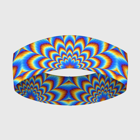 Повязка на голову 3D с принтом Пульсирующий синий цветок (оптическая иллюзия) в Белгороде,  |  | абстракция | аум | галлюцинация | зазеркалье | игра ума | иллюзии | индиго | майя | мантра | медитация | мираж | неон | нирвана | обман зрения | ом | оптические иллюзии | просветление | психоделика