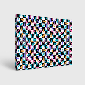 Холст прямоугольный с принтом Разноцветные Шахматные Фигуры , 100% ПВХ |  | Тематика изображения на принте: 