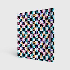 Холст квадратный с принтом Разноцветные Шахматные Фигуры , 100% ПВХ |  | Тематика изображения на принте: 