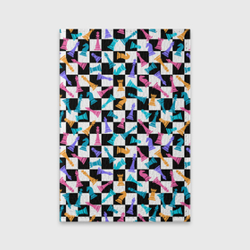 Обложка для паспорта матовая кожа с принтом Разноцветные Шахматные Фигуры в Петрозаводске, натуральная матовая кожа | размер 19,3 х 13,7 см; прозрачные пластиковые крепления | 