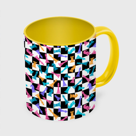 Кружка с полной запечаткой с принтом Разноцветные Шахматные Фигуры , керамика | ёмкость 330 мл | Тематика изображения на принте: 