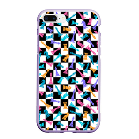 Чехол для iPhone 7Plus/8 Plus матовый с принтом Разноцветные Шахматные Фигуры в Курске, Силикон | Область печати: задняя сторона чехла, без боковых панелей | 